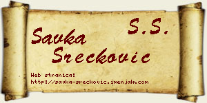 Savka Srećković vizit kartica